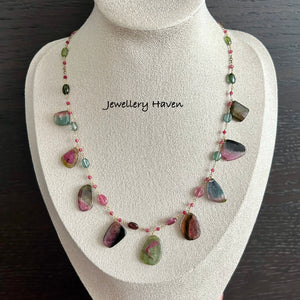 Watermelon tourmaline necklace