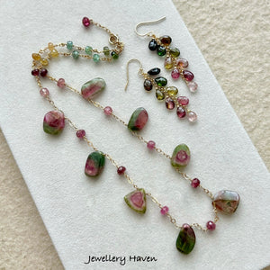 Watermelon tourmaline necklace