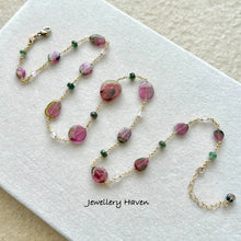 Load image into Gallery viewer, RESERVED for E - Watermelon tourmaline slice necklace