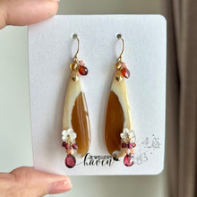 Load image into Gallery viewer, Opal petrified wood earrings