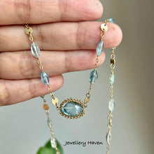 Load image into Gallery viewer, Blue topaz and aquamarine necklace