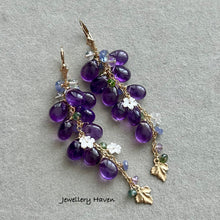 Load image into Gallery viewer, Royal purple amethyst earrings