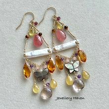 Load image into Gallery viewer, Soleil pearl chandelier earrings