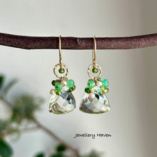 Load image into Gallery viewer, Green amethyst earrings