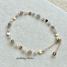 Load image into Gallery viewer, Smokey quartz and labradorite bracelet