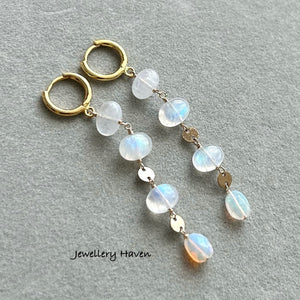 Rainbow moonstone earrings #2