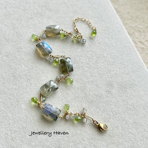 Labradorite and peridot bracelet