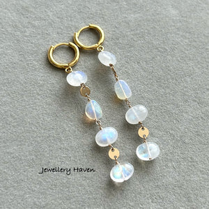 Rainbow moonstone earrings #1