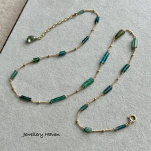 Load image into Gallery viewer, Teal, green, indicolite tourmaline necklace
