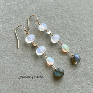 Rainbow moonstone earrings #3