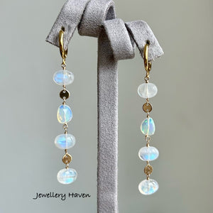 Rainbow moonstone earrings #1