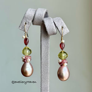 Pastel pink Edison pearl earrings