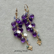 Load image into Gallery viewer, Royal purple amethyst earrings
