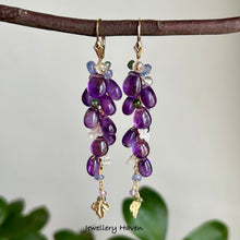 Load image into Gallery viewer, Royal purple amethyst earrings