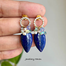 Load image into Gallery viewer, RESERVED for Kiran ... Afghan blue Lapis lazuli earrings