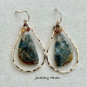 Marcasite in agate earrings