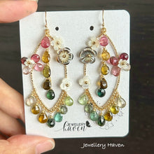 Load image into Gallery viewer, Tourmaline chandelier earrings #1