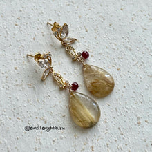 Cargar imagen en el visor de la galería, Golden rutilated quartz earrings