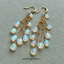 Load image into Gallery viewer, Flashy Ethiopian opal nugget tassel earrings