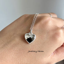 Load image into Gallery viewer, Dendritic agate quartz doublet heart pendant necklace 925 silver