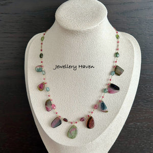 Watermelon tourmaline necklace