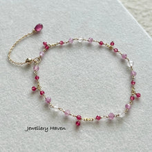 画像をギャラリービューアに読み込む, Pink tourmaline and rose quartz bracelet #2
