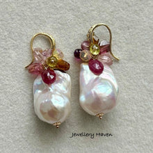 Load image into Gallery viewer, Ruby, baroque pearl earrings