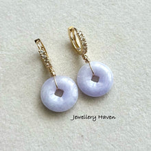 Laden Sie das Bild in den Galerie-Viewer, Certified type A lavender jadeite coin earrings