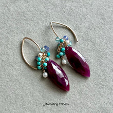 Laden Sie das Bild in den Galerie-Viewer, Ruby, turquoise earrings