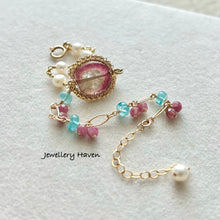 Load image into Gallery viewer, Pink tourmaline slice bracelet