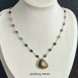 Watermelon tourmaline necklace