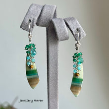 Load image into Gallery viewer, Petrified opalized wood earrings (925 silver)