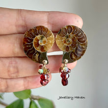 Load image into Gallery viewer, Ammonite stud earrings