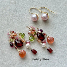 Load image into Gallery viewer, Summer blooms detachable pearl hook earrings