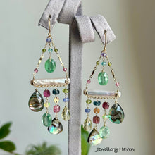 Load image into Gallery viewer, Abalone shell chandelier earrings