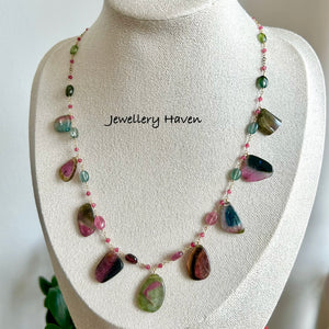 Watermelon tourmaline necklace