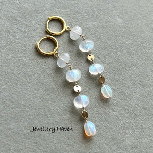 Rainbow moonstone earrings #2