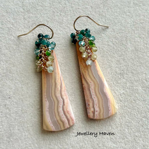 Crazy lace agate earrings