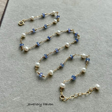 Load image into Gallery viewer, Reserved for M … Tanzanite and Pearl necklace