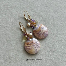 Load image into Gallery viewer, Purple agate earrings