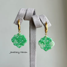 Cargar imagen en el visor de la galería, Certified apple green Type A Jadeite earrings