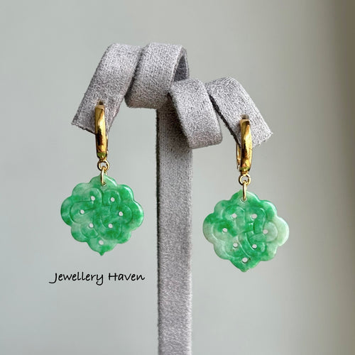 Certified apple green Type A Jadeite earrings