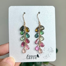 Load image into Gallery viewer, Tourmaline cascade earrings