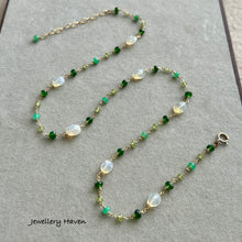 Load image into Gallery viewer, Ethiopian opal, chrome diopside, peridot and chrysoprase necklace