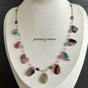 Watermelon tourmaline necklace