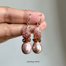 Load image into Gallery viewer, Edison pearl and tourmaline earrings