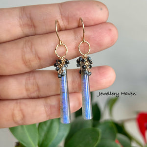 Blue flash labradorite earrings