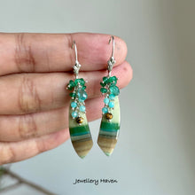 Load image into Gallery viewer, Petrified opalized wood earrings (925 silver)