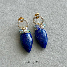 Load image into Gallery viewer, RESERVED for Kiran ... Afghan blue Lapis lazuli earrings