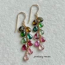 Load image into Gallery viewer, Tourmaline cascade earrings